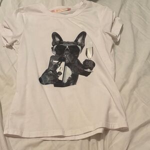 Stylish White Dog Graphic T-Shirt